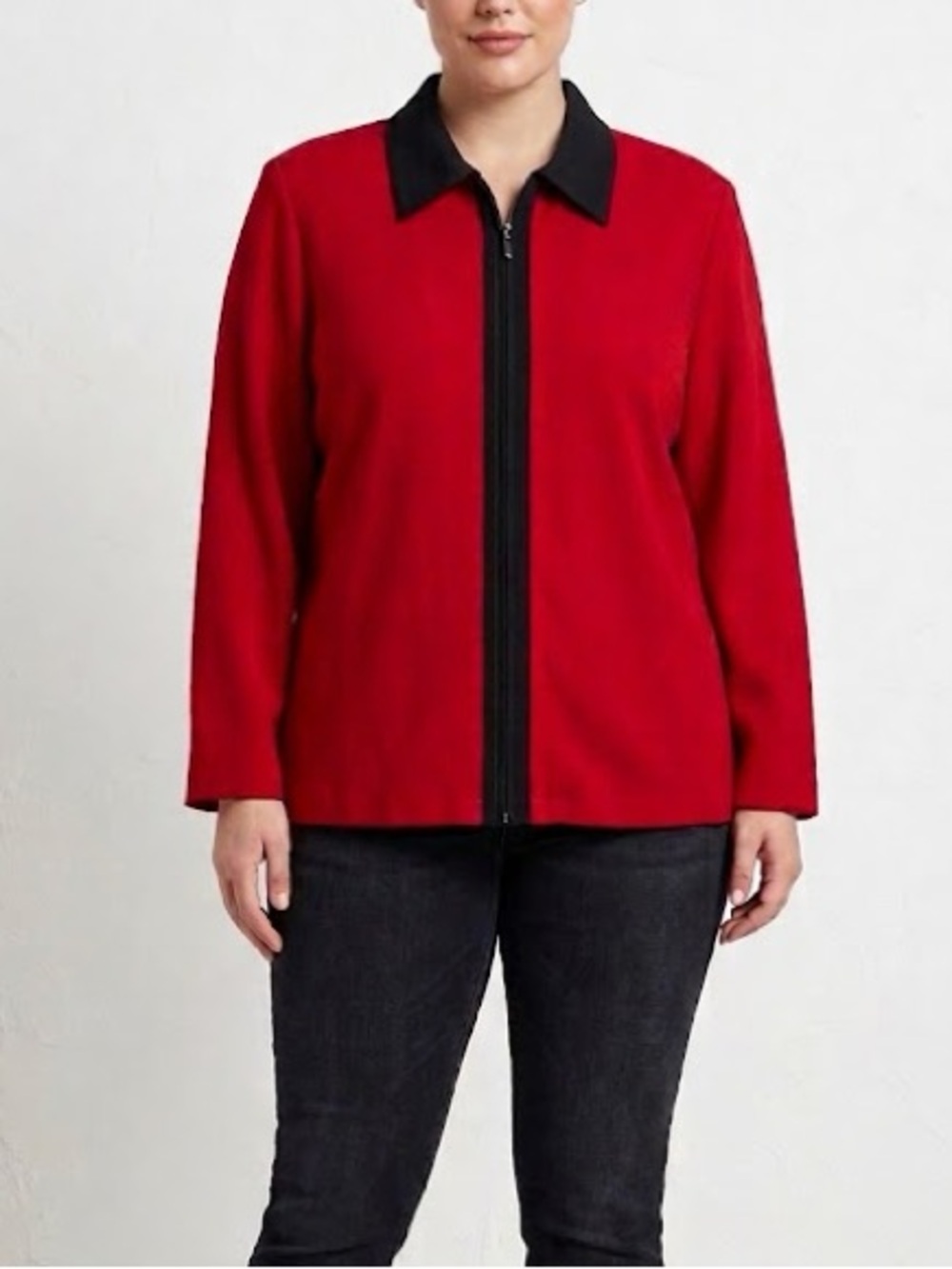 Notations • Vintage Red and Black Contrasting Lightweight Formal Jacket